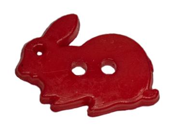 Kids button as a rabbit in red 18 mm 0,71 inch